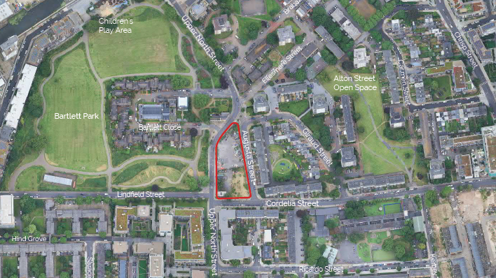 Aerial view of Augusta Street site