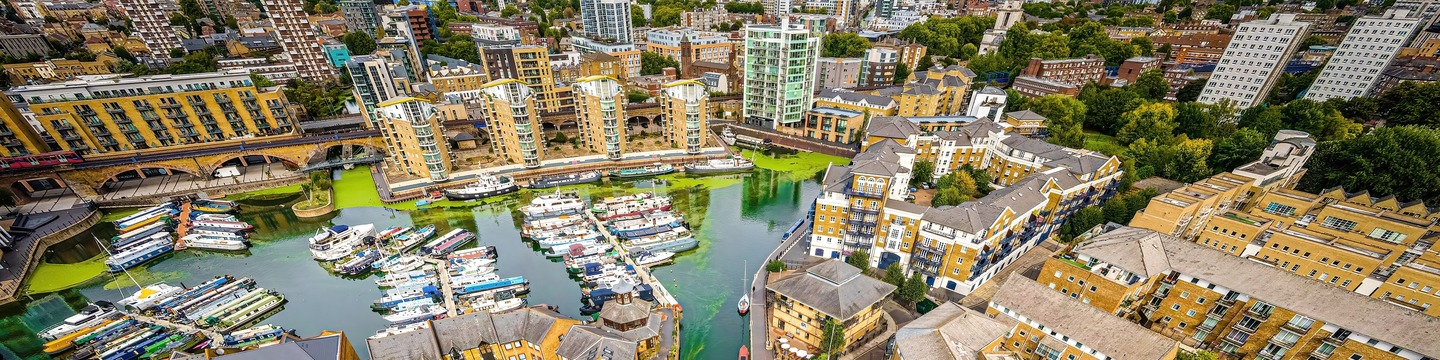 Ariel view of Limehouse Docks