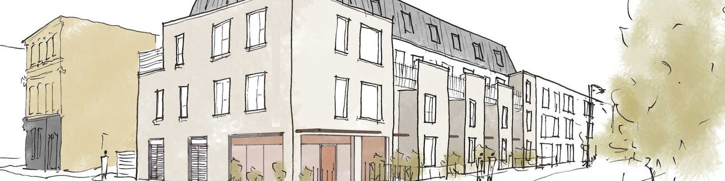 Architects image of proposal from street