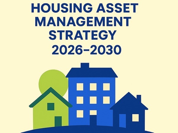 Three houses pictured below text that reads 'Housing Asset Management Strategy 2026-2030'